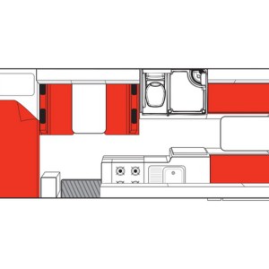 Mighty Double Up Motorhome – 4 Berth Layout 1